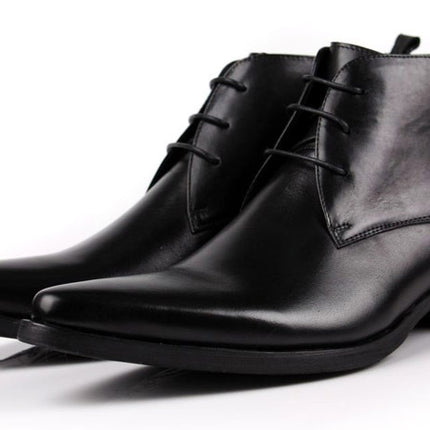 Lace Up Business Short Boots High Top Shoes For Men