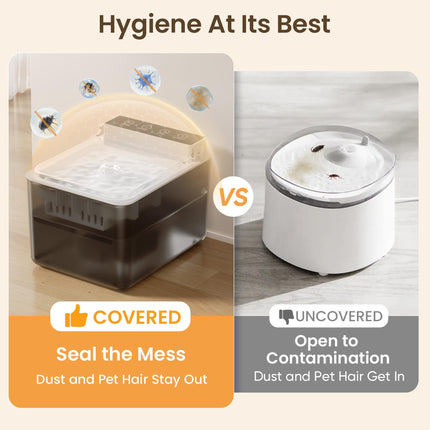 Wireless Charging Battery Driven 304 Stainless Steel Cat Automatic Induction Pet Water Fountain