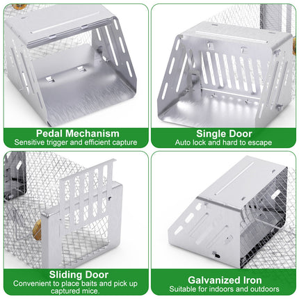 1Pc Automatic Continuous Rat Trap Single Door Mouse Cage Humane Live Animal Trap Cage Indoor Outdoor For Small Rodents Mice Voles
