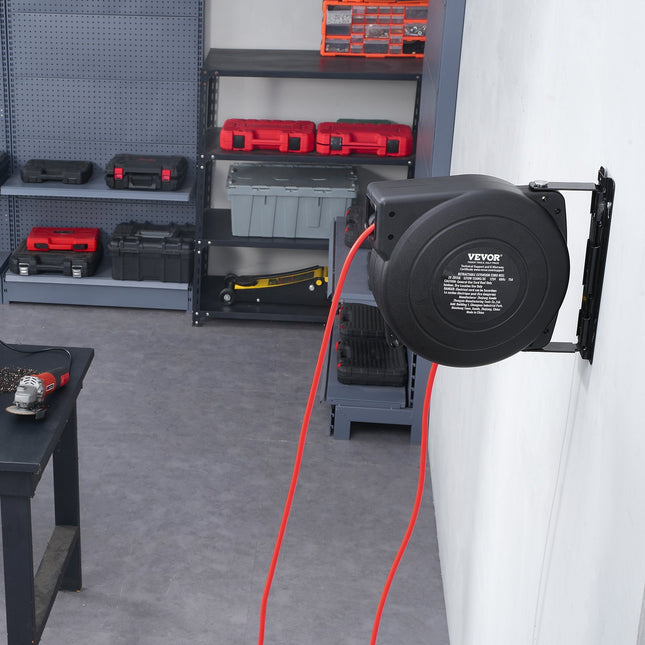 Retractable Extension Cord Reel Power Cord Reel 45FT 12AWG/3C SJTOW