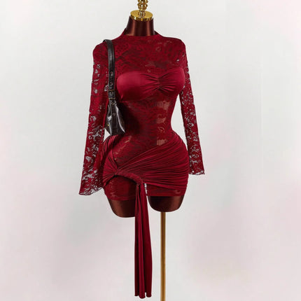 New Stylish Lace Hollow-out Sheer Dress For International Trade