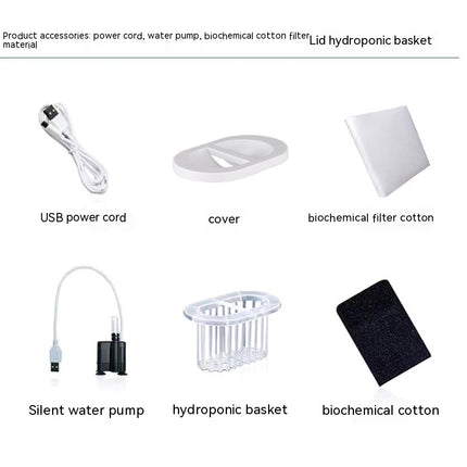 Aquarium Ecological Landscape Desktop Self-circulation Mini Small Change Water Household Fish Tank