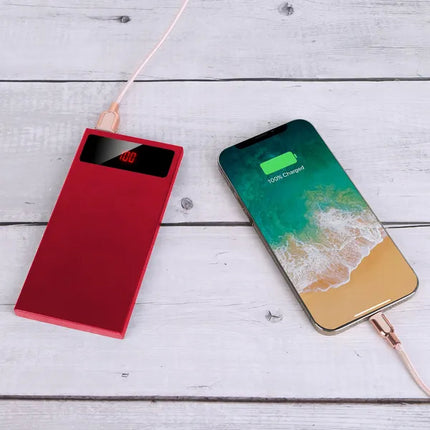 20000mAh Power Bank Ultra Thin External Battery Pack Phone Charger Dual USB Flashlight Battery Remain Display