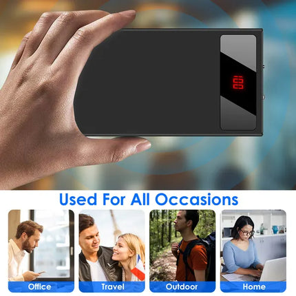 20000mAh Power Bank Ultra Thin External Battery Pack Phone Charger Dual USB Flashlight Battery Remain Display
