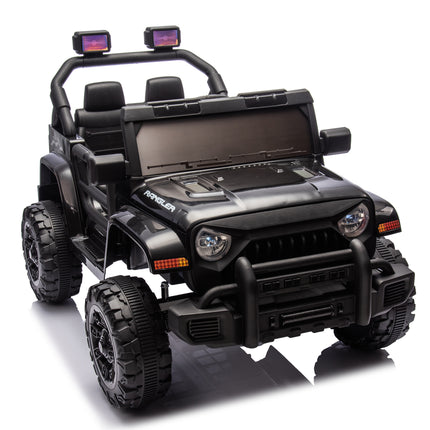 12V Kids Ride On Electric Car W Parents Control,Dual Drive, Four-wheel Suspension,With Music,Bluetooth,MP3,USB,with Headlights, Steering Wheel Quick Release,Slow Start For Kids Aged 2-4.