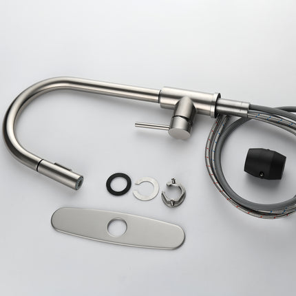 Stainless Steel Kitchen Sink Faucet With Pull-down Sprayer