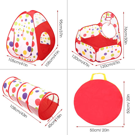 1Pc 3 In 1 Child Crawl Tunnel Tent Kids Play Tent With Storage Bag For Indoor Outdoor Travel Balls Not Included