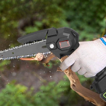 1Set 2-in-1 Cordless Pole Saw & Mini Chainsaw With 2Pcs 3000mAh Batteries 4in 6in Chains For Tree Trimming