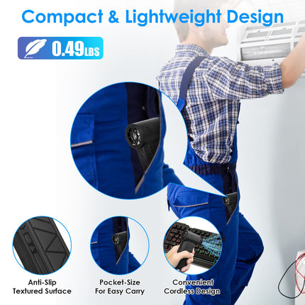 1Pc Compressed Air Duster With LED Light Up To 150000RPM Speed For PC Keyboard Cleaning High Speed Rechargeable Cordless Air Blower With 4 Speeds For Home Car Outdoor