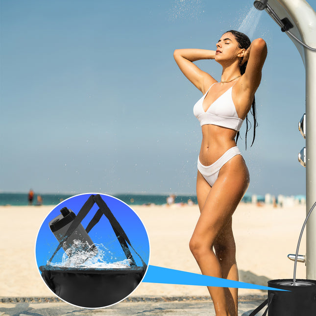 1Pc Portable Shower For Camping Include IPX7 Waterproof 6000mAh Rechargeable Shower Filtered Shower Head 5.3Gallon Foldable Bucket For Hiking Beach Travel Car Pet