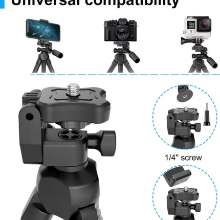 Portable And Adjustable Flexible Phone Tripods Camera Stand Holder With Wireless Remote And Universal Phone Mount