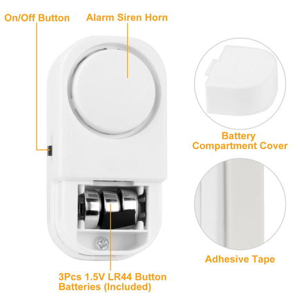 1 Set Wireless Window Door Magnet Alarms Magnetic Sensor Security Burglar Alarm For Kid Safety With Batteries