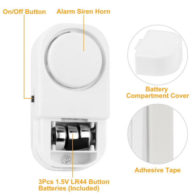 1 Set Wireless Window Door Magnet Alarms Magnetic Sensor Security Burglar Alarm For Kid Safety With Batteries