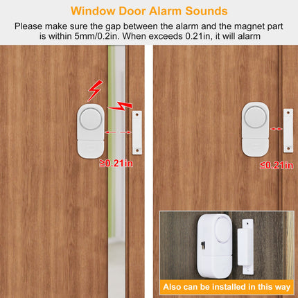 1 Set Wireless Window Door Magnet Alarms Magnetic Sensor Security Burglar Alarm For Kid Safety With Batteries