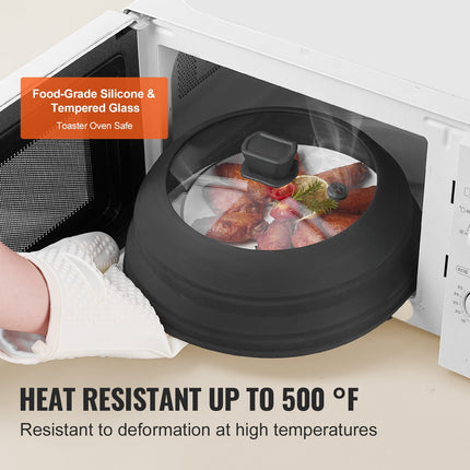 Microwave Splatter Cover & MatCollapsible Microwave Food Lid