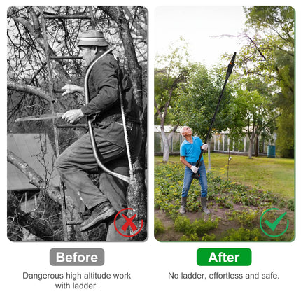 1Set 6in Cordless Pole Saw 7.4FT Maximum Extendable Length 35FT Per Second Speed Electric Pole Chainsaw 2Pcs 3.0Ah Batteries And Charger Included For Pruning Trimming Fedex Shipping