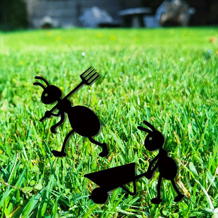 Decorative Iron Ant Garden Stake - Outdoor Metal Yard Art For Lawn, Patio