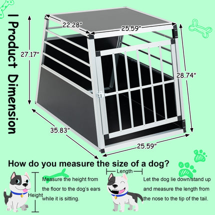 Aluminum Transport Case,  Aluminum Car Carrier, Travel Carrier, Suitable For Cats And Dogs, Black And Silver.