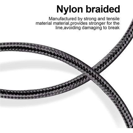 150cm 180cm USB Charging Cable A Pple MFi Certified, Nylon Braided Jacket,Black Premium Series