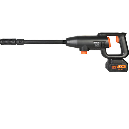 VEVOR Cordless Pressure Washer, 580-PSI 1.1 GPM Portable Power Cleaner, Handheld High-Pressure Car Washer Gun With 4.0Ah Battery, Charger, 6-in-1 Nozzle, For Home Floor Cleaning & Watering