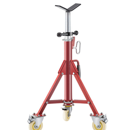 Pipe Stand, Pipe Jack Stand, V Head Pipe Stand Adjustable Height 28-52 Inch, Pipe Jack Stands With Casters 882 LB, Folding Portable Pipe Stands 1 8 To 12 Inch Pipe Supporting, Steel Jack Stand