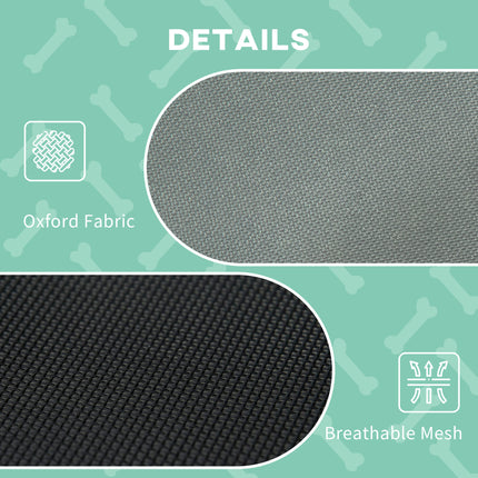 Elevated Dog Bed with Removable Canopy, Outdoor Dog Cot with UV Protection Canopy Shade, 36 inch Large Pet Bed for Camping, Gray