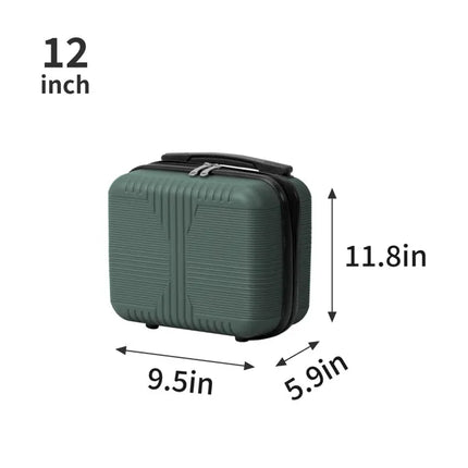 Non-TSA Customs Lock 5-in-1 PP Trolley Case, 12in, 16in, 20in, 24in, 28in, PP Dark Green