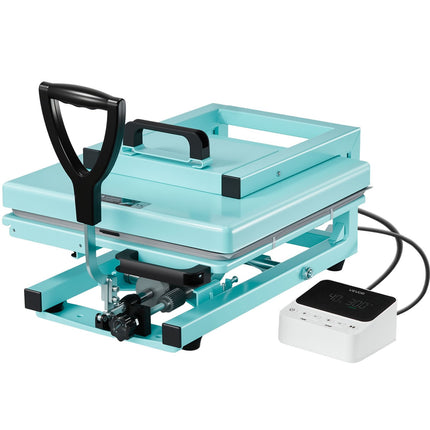 Hybrid Heat Press, 15 X 15 Inch, 5-in-1 Multifunction, Heat Up Fast And Even, All-New Patented Design, Easy To Control, Sublimation Press Machine For T-shirts/Tumblers/Caps/Plates, Light Green