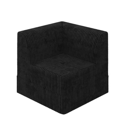 Corner Sofa Compressed Sectional Sofa Modern Minimalist Style Corduroy Couch, Sleeper Sofa For Living Room, Bedroom, Comfy Compressed Sofa Couch Space-Efficient Design-black