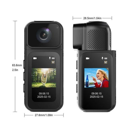 Ormos Mini Action Camera With 180 Degree Rotating Lens - 2.7K Ultra HD Thumb-Sized Camera, Magnetic Mount, WiFi APP Control, Portable Wearable Camera For Outdoor Sports & Daily Vlogging