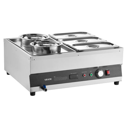 Commercial Soup Warmer Soup Station With 2-Pot & 3-Pan Soup Kettle Warmer
