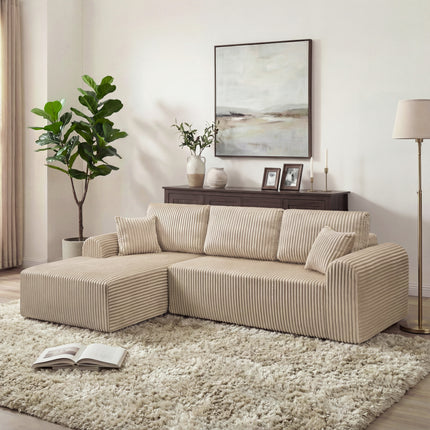 109 Cloud Modular Sectional Sofa Couch With L-Shape Chaise,Modern Minimalist Upholstered Couches For Living Room Bedroom,Deep Seat Corner Couch,No Assembly Required