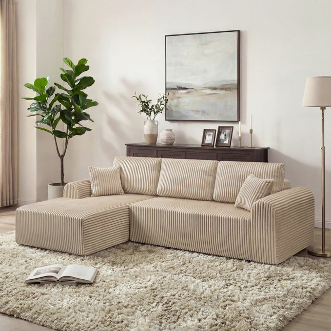 109 Cloud Modular Sectional Sofa Couch With L-Shape Chaise,Modern Minimalist Upholstered Couches For Living Room Bedroom,Deep Seat Corner Couch,No Assembly Required
