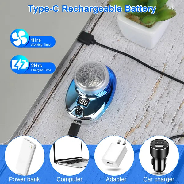 Portable Electric Shaver With LED Digital Display Type-C Rechargeable Electric Razor For Men Electric Beard Trimmer For Home Office Travel Car