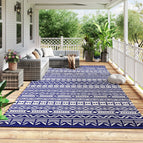 Blue, White Geometric Wall / 950x330x190 mm