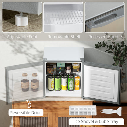 Mini Freezer Countertop, 1.1 Cu.Ft Compact Upright Freezer with Removable Shelves, Reversible Door for Home, Dorm, Apartment and Office, Gray