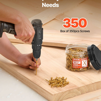 Wood Screws Anti-Rust 2-Inch Outdoor Deck Screws 350PCS T25 Torx Star Drive
