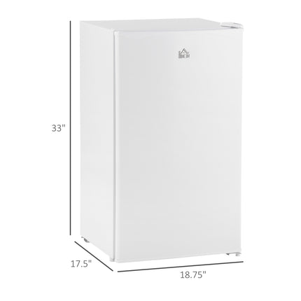 Mini Fridge with Freezer, 3.2Cu.Ft Compact Refrigerator with Adjustable Shelf, Mechanical Thermostat and Reversible Door for Bedroom, Dorm, White