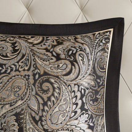 12 Piece Comforter Set With Cotton Bed Sheets Black Queen