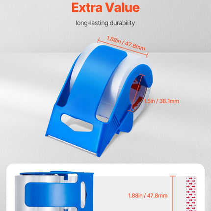 Clear Packing Tape 6 Rolls 25 Yards Clear Shipping Tape With Dispenser 2.7 Mil