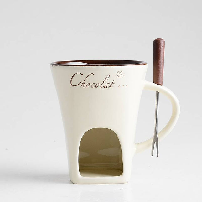 Fondue Mug Set Chocolate Cheese Ice Cream Fondue Maker Kit Individual Butter Melter Cup Small Warmer Kitchen Gadgets