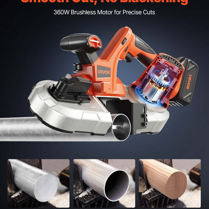 20V 2.56 In Deep Cut Variable Speed Brushless Portable Cordless Band Saw Kit