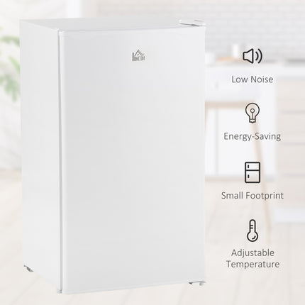 Mini Fridge with Freezer, 3.2Cu.Ft Compact Refrigerator with Adjustable Shelf, Mechanical Thermostat and Reversible Door for Bedroom, Dorm, White