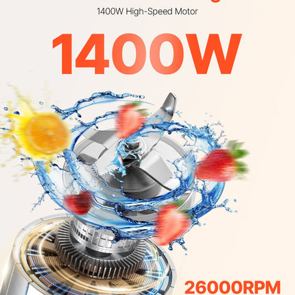 61 Oz 1400W Blender For Smoothies Food Processing Blender For Kitchen