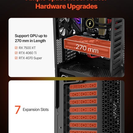 PC Gaming Case Mid-Tower Computer Case With 4 X 120 Mm Fans For ATX/M-ATX/ITX