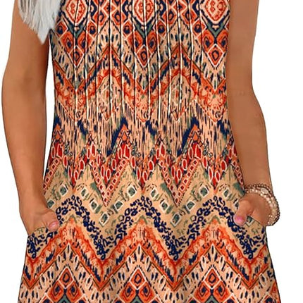 Loose Beach Vacation Casual Round Neck Sleeveless Vest Dress