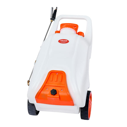 13.1Gal Battery Powered Sprayer With Cart Wheeled 0-80 PSI Electric Weed Sprayer