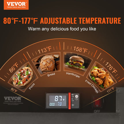 Hot Box Food Warmer 4-Tier Concession Warming Cabinet With Water Tray For Pizza