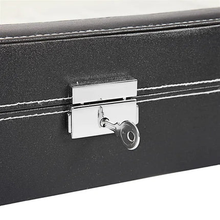 24 Slot Elegant Portable Black Watch  Box Case Organizer For Storage Display Holds Watches Jewelry For Men Women