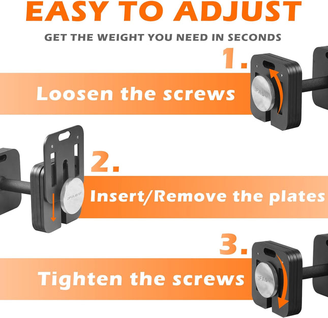 Adjustable Dumbbell 9 In 1 Free Weights For Multiweight Options Quick-Lock Adjustable Dumbbell Sets With Anti-Slip Steel Handle For Full-Body Home Gym Workouts